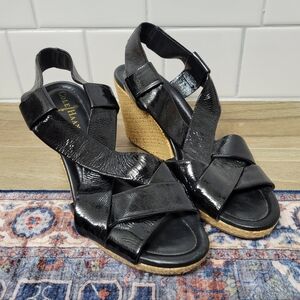 Cole Haan Black Wedge Sandals